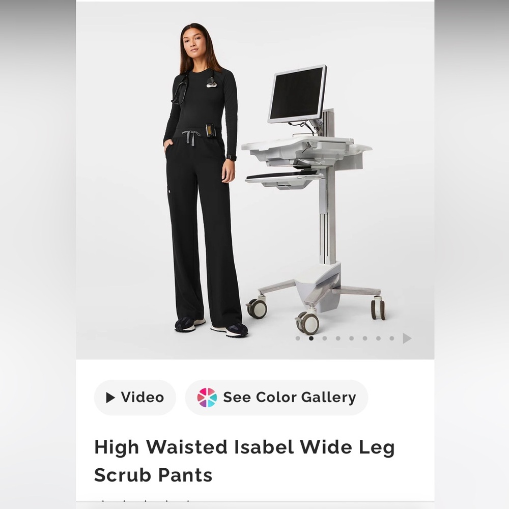 Figs Black Isabel Wide Leg Pants